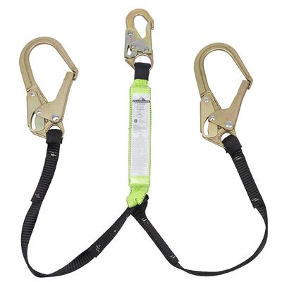 Shock Absorbing Lanyard - SP - Twin Leg - Snap &amp; Form Hooks - 200 - 350 Lb Capacity
