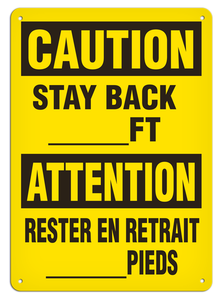 OSHA Safety Sign | Caution E/F Stay Bk  | INCOM SS6011 INCOM