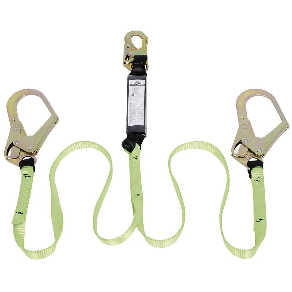Shock Absorbing Lanyard - SP - Twin Leg - Snap &amp; Form Hooks - 110 - 220 Lb Capacity