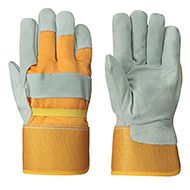 Cowsplit Glove - Grey 1-Pc Palm - Yellow Back - Foam Lined Red Flannel (12Pk) | 555FLRF Pioneer