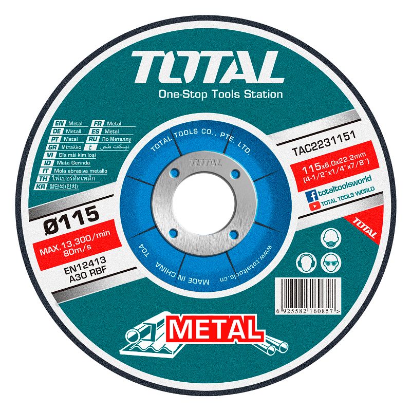 Abrasive Metal Grinding Disc TAC2231151/TAC2231251/TAC2231801/TAC2232301 Total Tools Canada