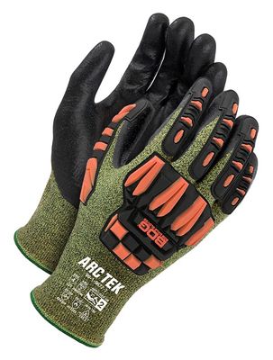 Seamless Knit Green/Black Fr Yarn, TPR with Black Bi Polymer | Cut Level A4
