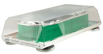 Green 16" Apollo Low Profile Fleet+ LED Mini Lightbar Magnetic Mount - Dome: Cle 16344 SWS