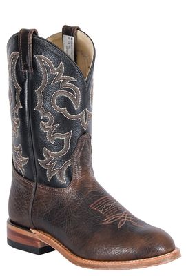 Men?s BRAHMA? Ranchman Ropers with treated leather soles - 11" Dark Oak Bullhide / Porto Black
