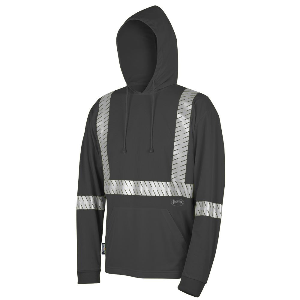 Hi-Viz Birdseye Hooded Safety Shirt - Black | Pioneer 6966 Pioneer