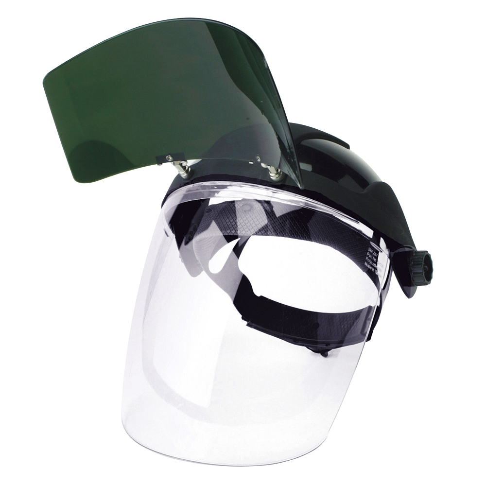 Multi-Purpose Face Shield with Flip-Up IR Window &amp; Ratch. Headgear S32151/S32181   Safety Supplies ?