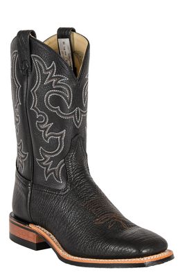 Men?s BRAHMA? Ropers with Canada West? Fine Rib soles - 11" Black Bullhide / Beirut Black