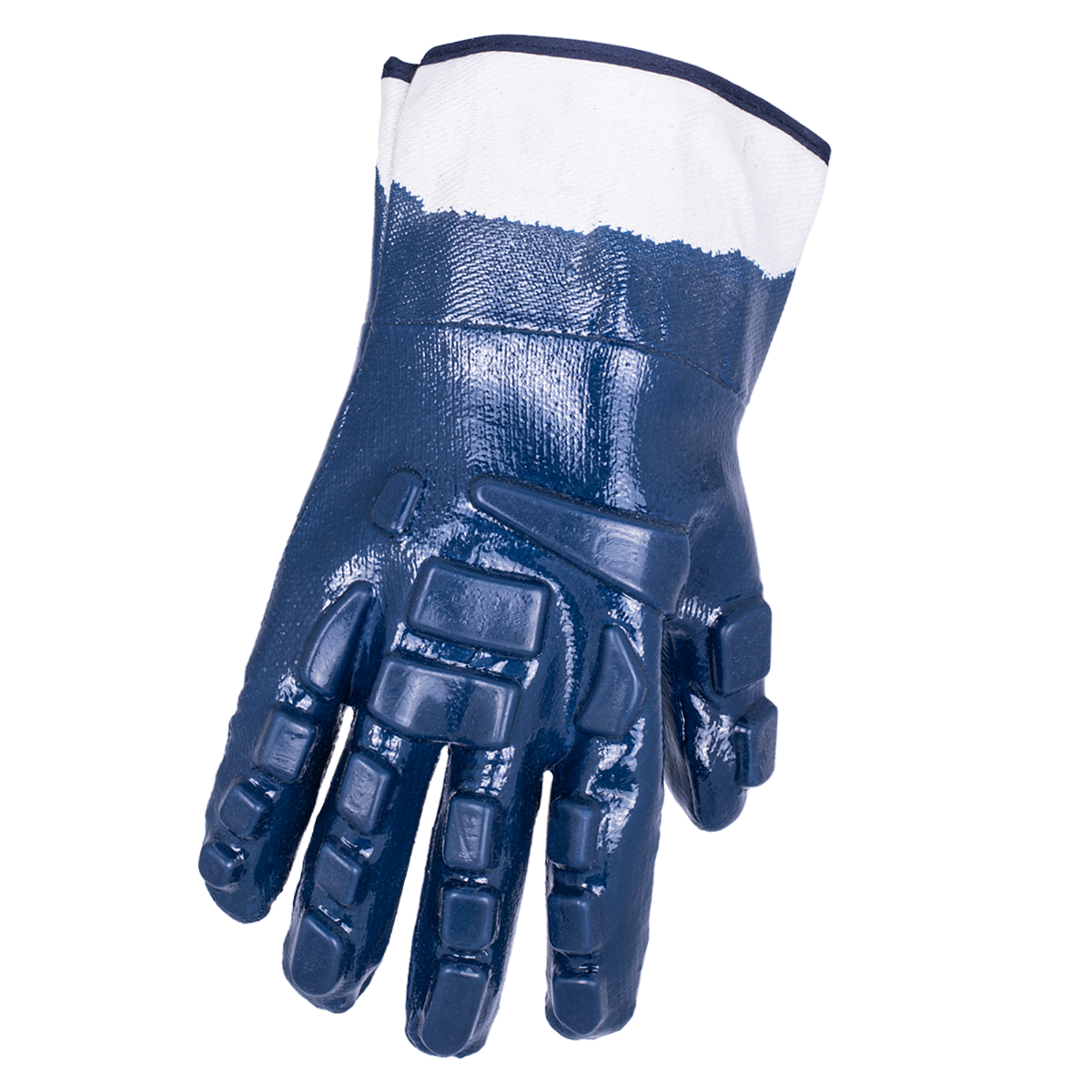 Nitrile Coated Gloves Blue - Fully Dipped - Pasted Cuff - TPR Protection