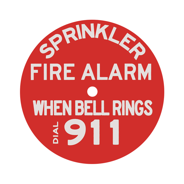 Rigid Plastic Signs - 911 Fire Alarm Bell - Plastic - 7" Dia. RP251 RS Steel