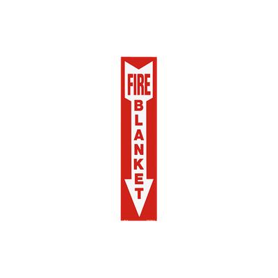 Vinyl Self Adhesive Sign - "Fire Blanket" Arrow - 4" x 18"