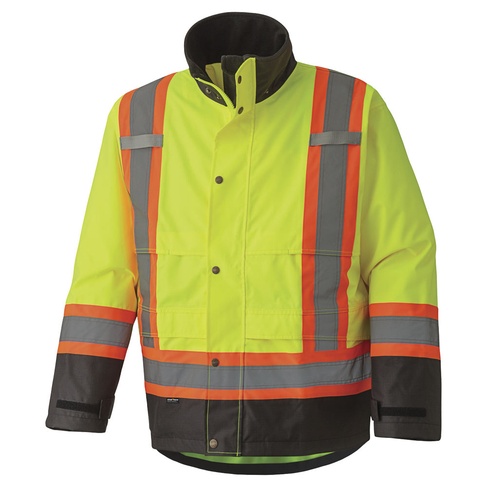 300D Hi-Viz Trilobal Ripstop Waterproof Safety Jacket | Pioneer 5400/5401   Safety Supplies Canada