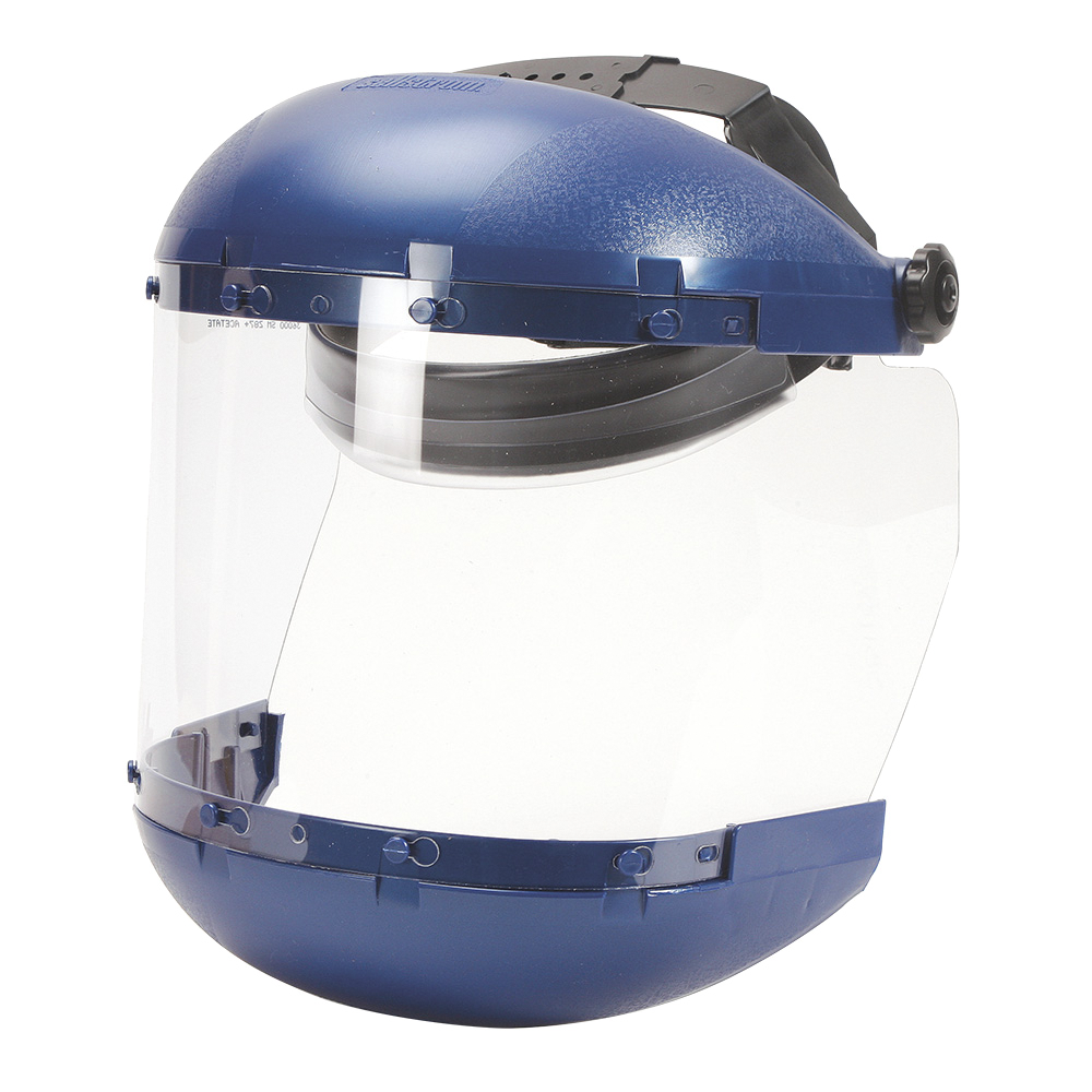 Sellstrom Dual Crown Face Shield with Ratcheting Headgear - Clear Tint -Uncoated S38110   Safety Su?