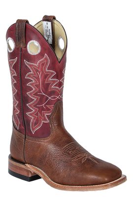 Men?s BRAHMA? Ranchman Ropers with treated leather soles - 12" Rownen Bullhide / Volcano Cherry