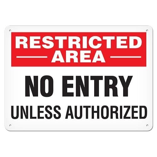OSHA Safety Sign | Restricted Area No Entry | INCOM SS5067V, SS5067A, SS5067P, SC5067V, SC5067A, SC…