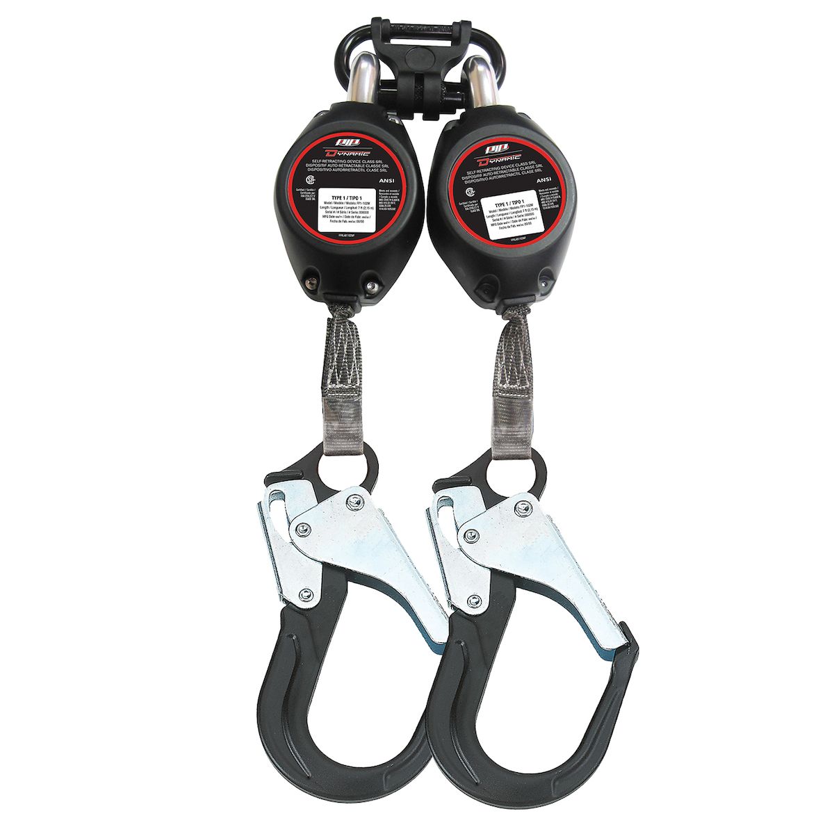 Dynamic? Double Leg Web Self-Retracting Lifeline CSA Class - Aluminum Large Hook - 7' (2.1m)