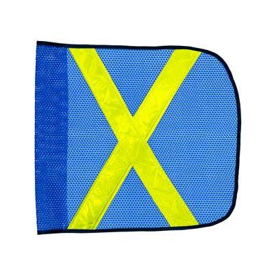 Heavy Duty Blue Mesh Safety Flag (Yellow X)