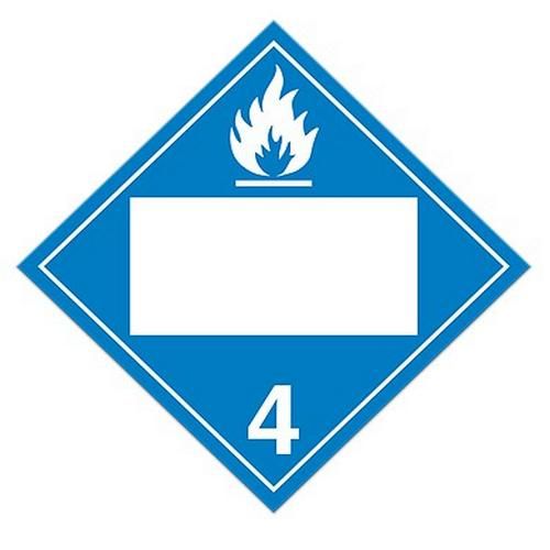 10.75" ? 10.75" Class 4.3 UN Placard - Water Reactive Substances (Pack of 100 pcs) TT430PIN INCOM