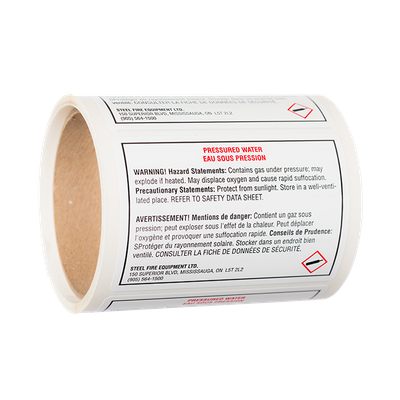 WHMIS Label - Pressure Water Blank Label - SDS Format
