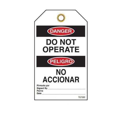 Danger "Do Not Operate" Bilingual E/S Tag - 25/pkg