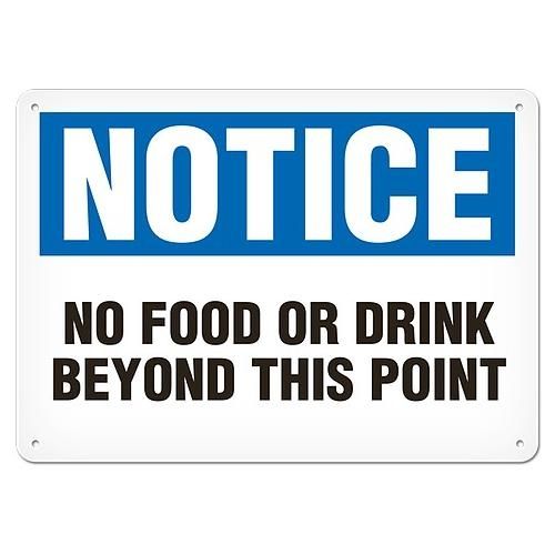 OSHA Safety Sign | Notice No Food or Drink Beyond This Point | INCOM SS4009V, SS4009A, SS4009P, SC4…