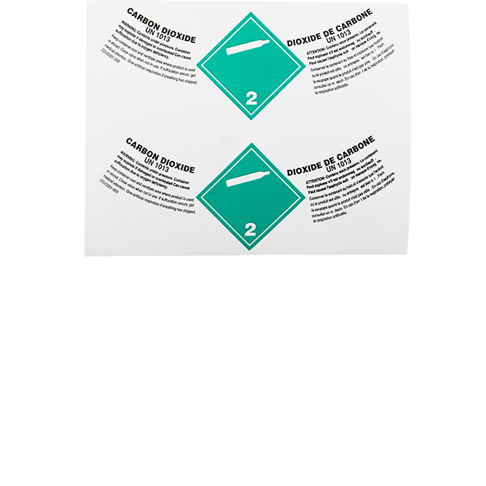 Transport Canada &amp; DOT Label - Carbon Dioxide UN 1013 Bilingual