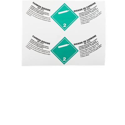 Transport Canada &amp; DOT Label - Carbon Dioxide UN 1013 Bilingual