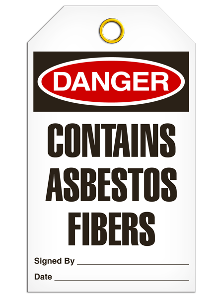Danger - Contains Asbestos Fibers  | Pack of 25 | INCOM
