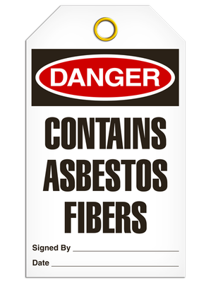 Danger - Contains Asbestos Fibers  | Pack of 25 | INCOM