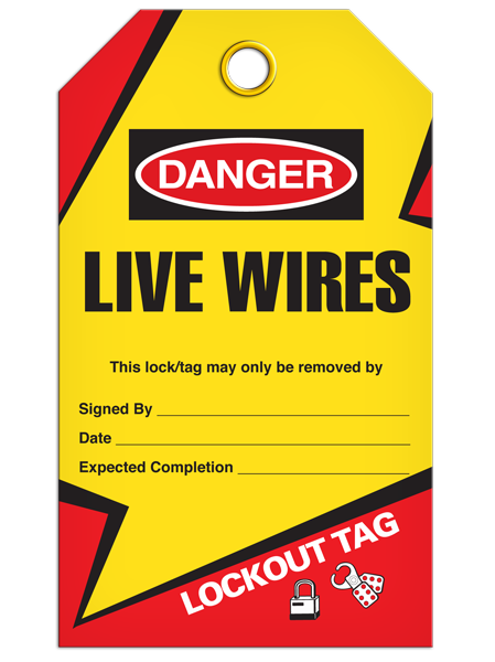 Danger ? Live Wires Tag - Lockout | Pkg/25 | INCOM TG6007   Safety Supplies Canada