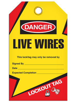 Danger ? Live Wires Tag - Lockout | Pkg/25 | INCOM TG6007   Safety Supplies Canada