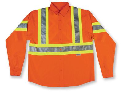 Hi-Vis Button-Up Safety Shirt | Big K BK555ORG/BK555LM/BK555NV Big K Clothing