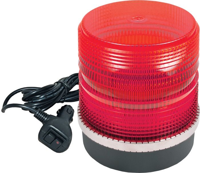 Red Medium Profile Fleet LED Beacon Magnetic Mount - Lens: Red - S Base 200SM-12V-R SWS