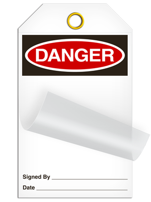 Self Laminating Tag - DANGER - 24/pkg
