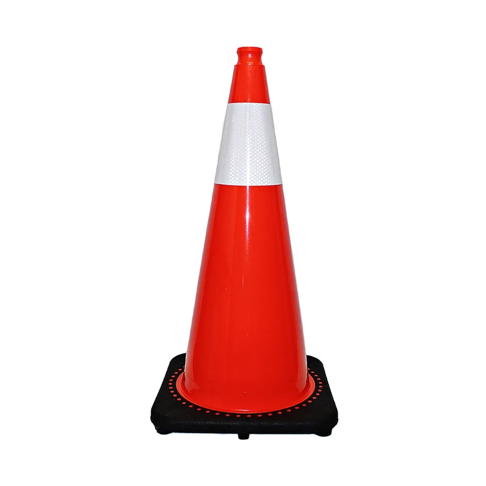 Traffic Cone with 6" Cone Collar - 28" - 7lbs - Orange with Black Base TC2807OK06 WASIP
