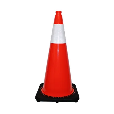 Traffic Cone with 6" Cone Collar - 28" - 7lbs - Orange with Black Base TC2807OK06 WASIP