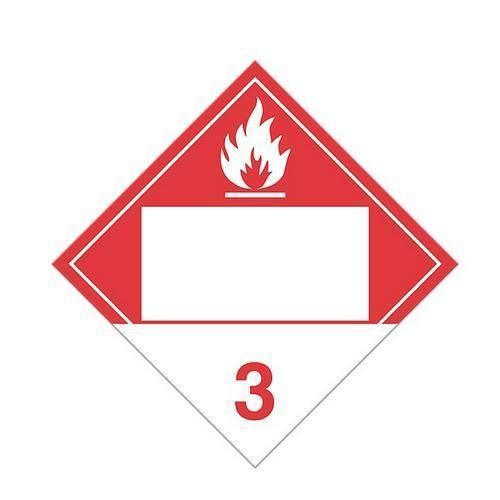 Blank 4-Digit Placard: Combustible Liquids - Class 3 (Pack of 100 pcs) TA310PIN INCOM
