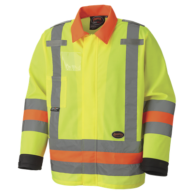 Quebec Hi-Viz Breathable Traffic Safety Jacket - Tricot Poly - MTQ Approved | Pioneer 6007 Pioneer