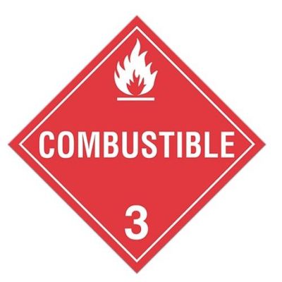 Class 3 "Combustible 3" Sign (Pack of 100 pcs) TA310 INCOM