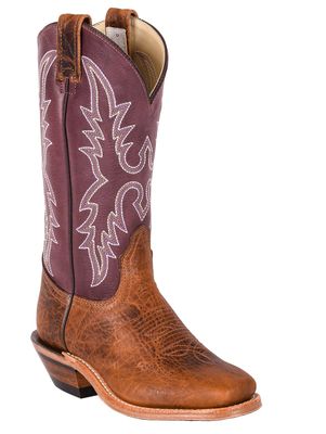 Ladies' BRAHMA? Ropers, Buckaroos &amp; Spongys? with treated leather or Vibram soles - 12" Tan Bison S?