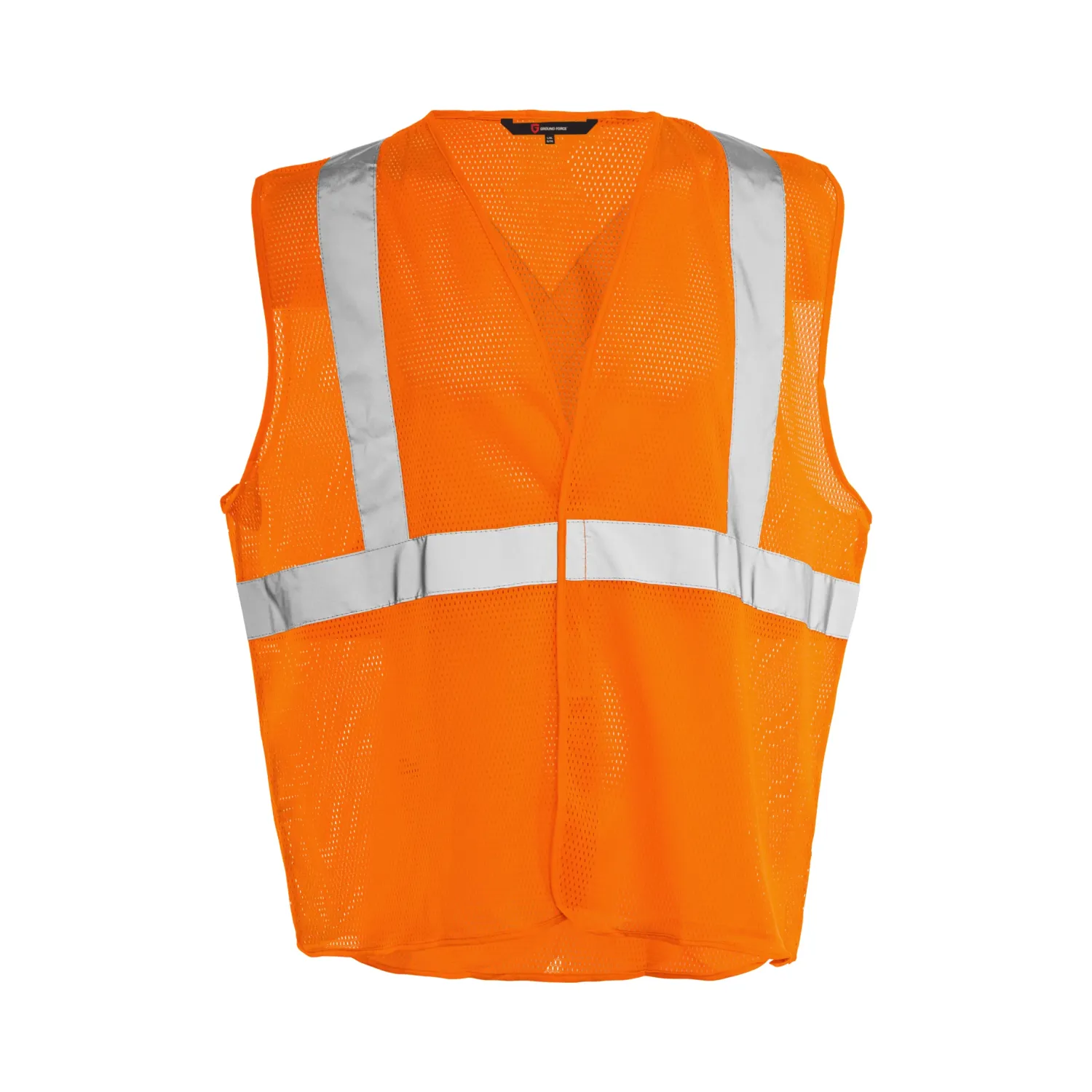 Hi-Vis Economy Mesh Safety Vest - 2" Refl. Tape - Extra Small TV7OXS/TV7YXS Ground Force