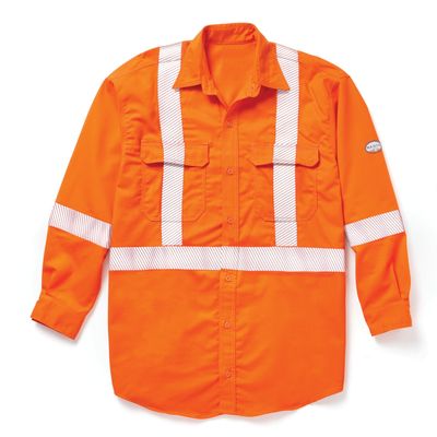 FR Women's Hi Vis GlenGuard Orange Uniform Shirt with CSA Segmented FR9536OH Rasco FR