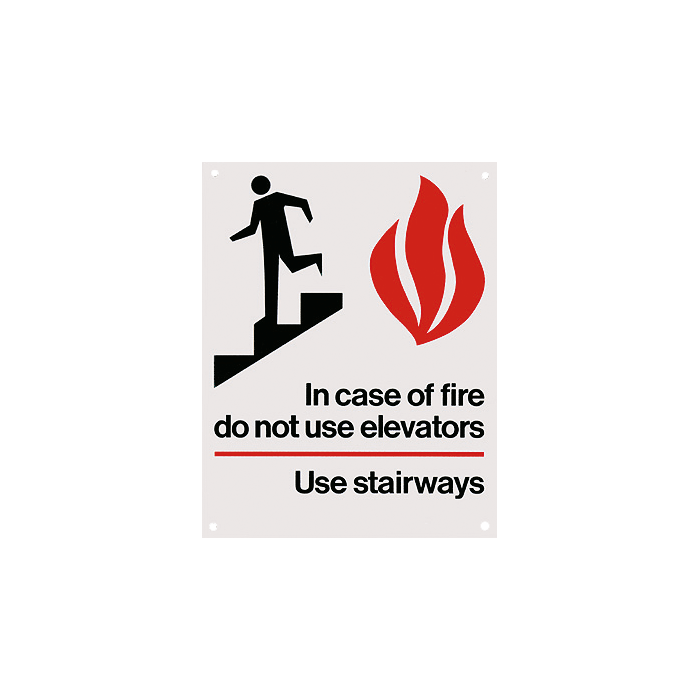 Rigid Plastic Sign - In Case of Fire?Use Stairways