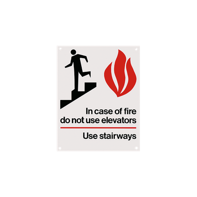 Rigid Plastic Sign - In Case of Fire?Use Stairways