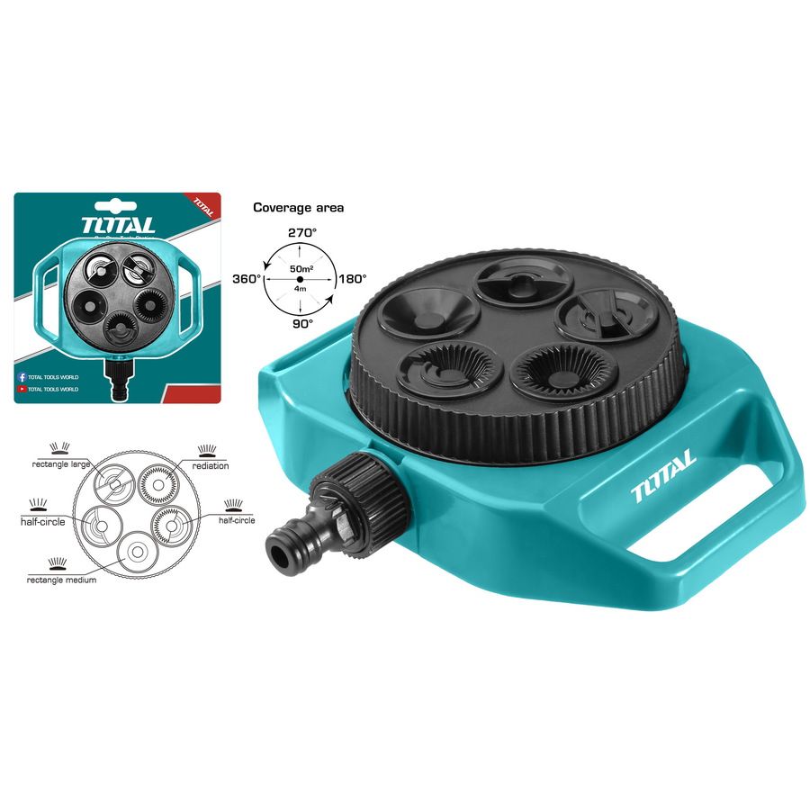 5-In-1 Plastic Turret Sprinkler THPS63022 Total Tools Canada