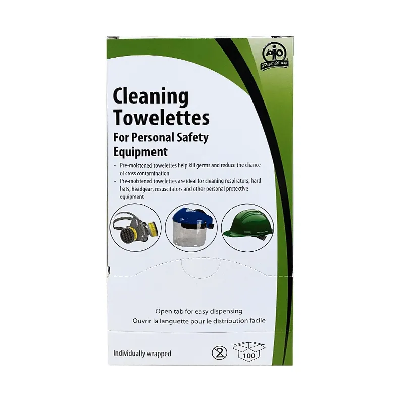 Cleaning Towelettes for Personal Safety Equipment - 100/Box F2527760 WASIP