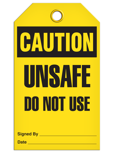 Caution - Unsafe Do Not Use | Pack of 25 | INCOM
