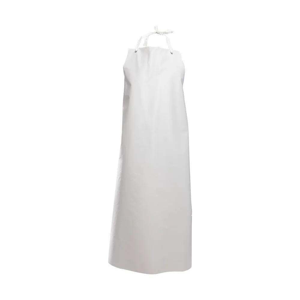 White Nitrile/Polyester Apron - 35 x 48" 440190 WASIP