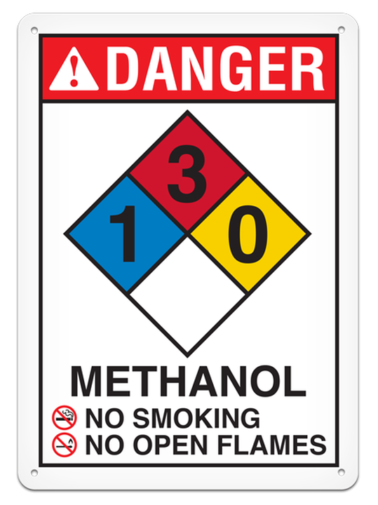 OSHA Safety Sign | NFPA Methanol | Sig | INCOM SS4504V, SS4504A, SS4504P, SC4504V, SC4504A, SC4504P…