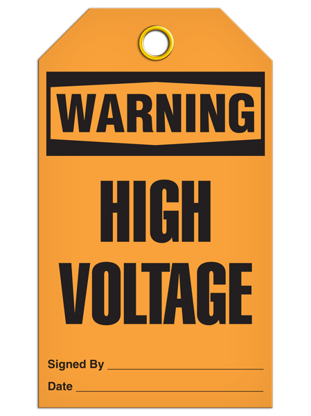 Warning High Voltage Tag PKG/25