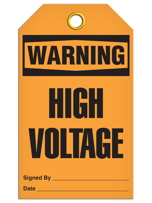 Warning High Voltage Tag PKG/25
